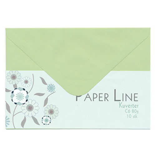 Kuverter C6 80 gr. Lime (10 stk)