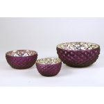 Skål m/ koglemønster medium (lilla)