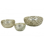 Skål m/ koglemønster medium (sølv)