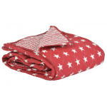 Quilttæppe m/stjerner (rød)
