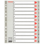 Register Esselte A4 maxi 1-12 grå 100125