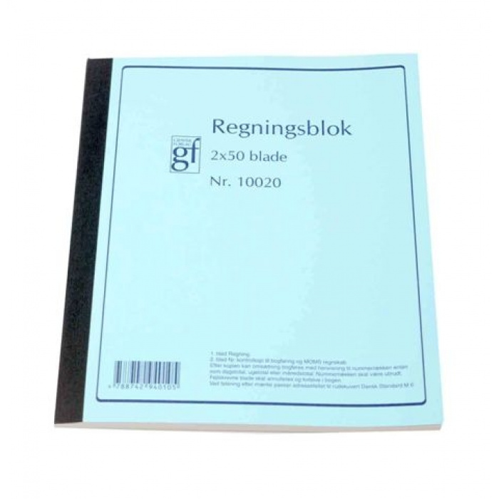 Regningsblok m/kopi 2x50 blade 10020 - Image 1
