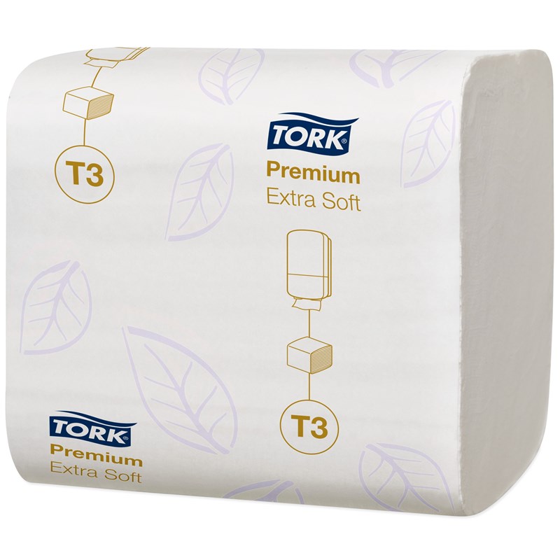 Toiletpapir i ark Tork T3 Premium 2-lags (7560 ark) 114276 Toiletpapir i ark Tork T3 Premium 2-lags (7560 ark) 114276 - Image 1