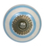 Greb lyseblå m/hvide striber