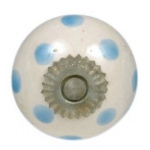 Greb hvid m/lyseblå prikker