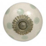 Greb hvid m/støvgrøn prikker