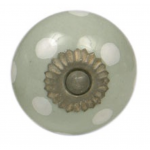 Greb støvgrøn m/hvide prikker