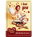 Metalskilt "I Love You Chocolate" 10x14 cm