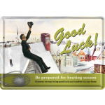 Metalskilt "Good Luck" 10x14 cm