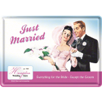 Metalskilt "Just Married" 10x14 cm