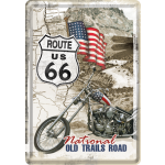 Metalskilt "Route 66" 10x14 cm.