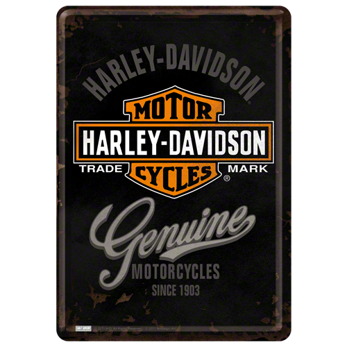 Metalskilt “Harley-Davidson” 10×14 cm