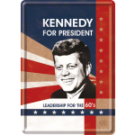 Metalskilt "John F. Kennedy" 10x14 cm