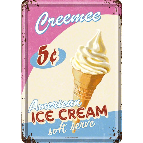 Metalskilt “Ice Cream” 10×14 cm