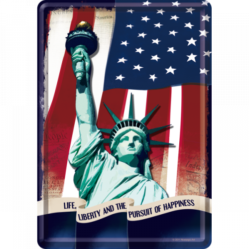 Metalskilt "Statue of Liberty" 10x14 cm.