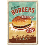Metalskilt "Burgers" 10x14 cm