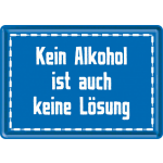 Metalskilt "Kein Alkohol.." 10x14 cm