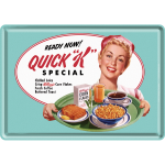 Metalskilt "Kelloggs Quick K Menu" 10x14 cm.