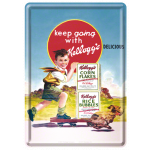 Metalskilt "Kelloggs Keep Going" 10x14 cm