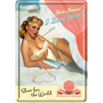 Metalskilt "You know I love you" 10x14 cm.