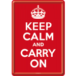 Metalskilt "Keep Calm and Carry On" 10x14 cm