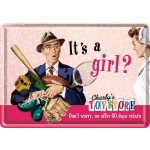 Metalskilt "It´s a Girl?" 10x14 cm