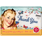 Metalskilt "Thank You Girl" 10x14 cm