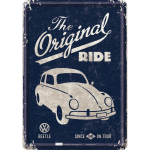 Metalskilt "VW Beetle - The original ride" 10x14 cm.