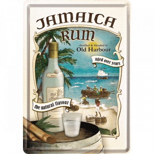 Metalskilt “Jamaica Rum” 10×14 cm.