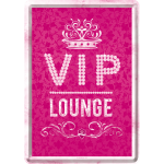 Metalskilt "VIP Lounge" 10x14 cm. (Pink)