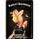 Metalskilt "Harley-Davidson Biker Babe" 10x14 cm.