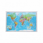Verdenskort lamineret 137x89 cm.