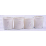 Adventslys i glas med tekstil m/tal 1-4