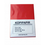 Kopipapir A4 80 gr. rød pk/50 ark