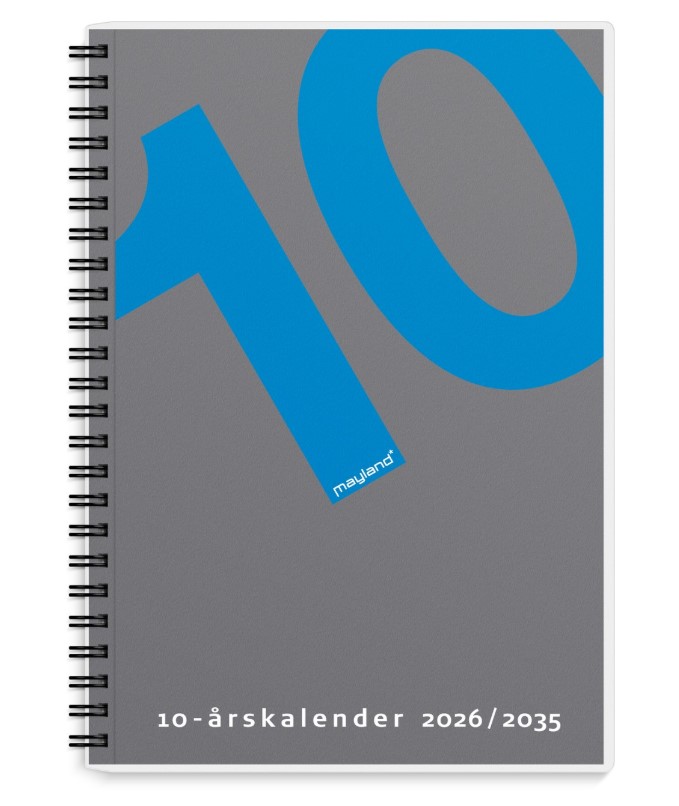 10 års kalender A5 15×21 cm. 2026/2035 10 års kalender