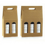 Vinkarton brun bølge t/3 flasker