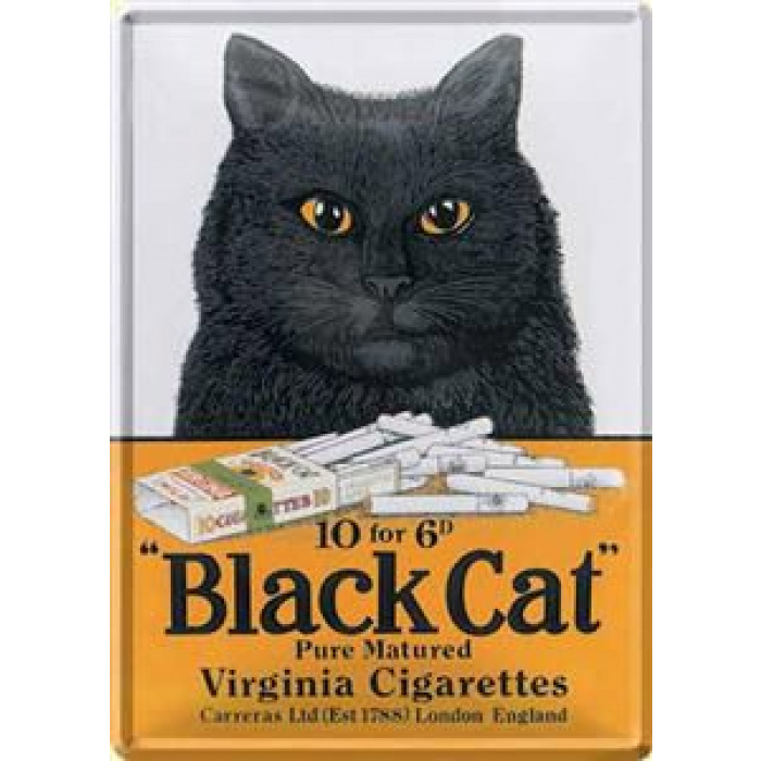 Metalskilt "Black Cat" 10x14 cm - Image 1