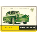 Metalskilt "Trabant AWZ" 10x14 cm