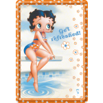 Metalskilt "Betty Boop Get Refreshed" 10x14 cm