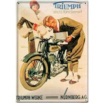 Metalskilt "Triumph Werke" 10x14 cm