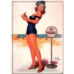 Metalskilt "Pin Up No Parking" 10x14 cm