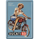 Metalskilt "Ducati 60"10x14 cm.