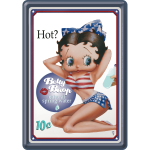 Metalskilt "Betty Boop - Hot? 10x14 cm.