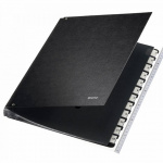 Sorteringsmappe Leitz 1-12 sort med 12 rum og harmonikaryg til A4 dokumenter