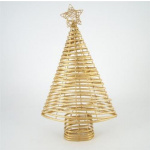 Juletræ m/guld/glimmer bambus H:45 cm. 110939