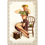 Metalskilt "Pin Up Stricken" 20x30 cm