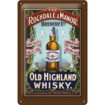 Metalskilt "Old Highland whiskey" 20x30 cm