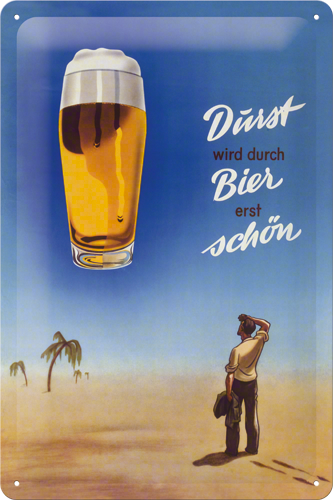Metalskilt “Bier Durst” 20×30 cm. Metalskilt "Bier Durst" 20x30 cm. - Image 1