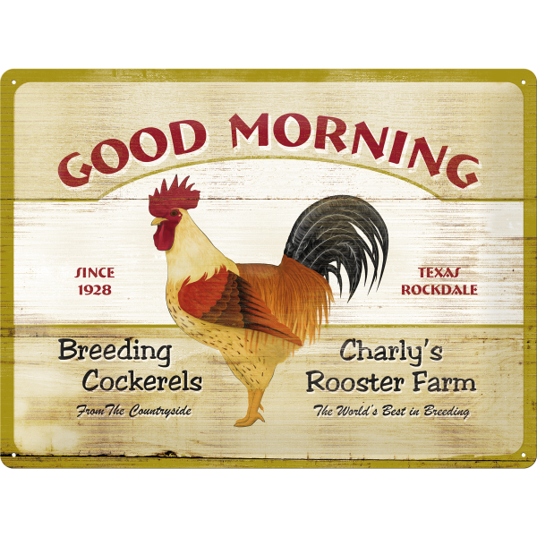 Metalskilt “Good Morning” 30×40 cm. Metalskilt "Good Morning" 30x40 cm. - Image 1