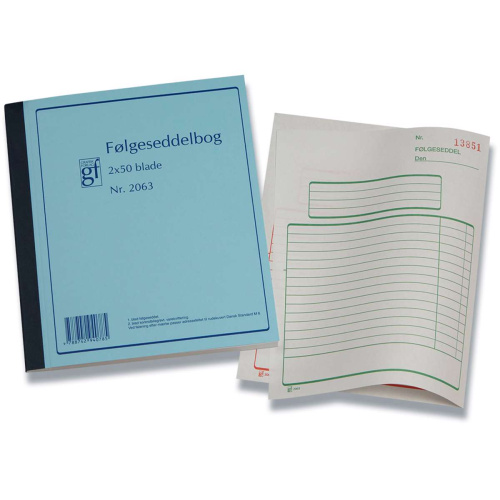 Følgeseddelbog 2063 m/kopi, 2×50 bl.